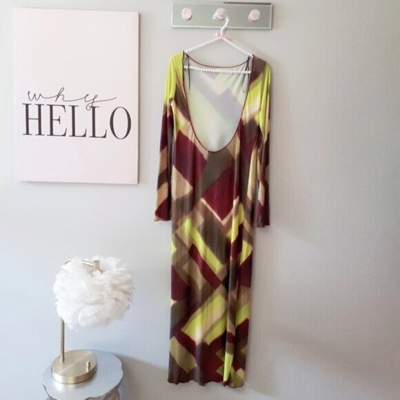 NWOT Zara multicolour abstract geometric print open back midi dress, M - Picture 11 of 14